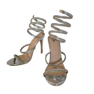 Glamorous Silver Spiral Heels